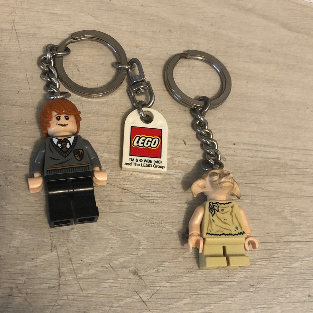 LEGO Harry Potter Minifigs Keychains Ron Weasley & Dobby House Elf Please Read